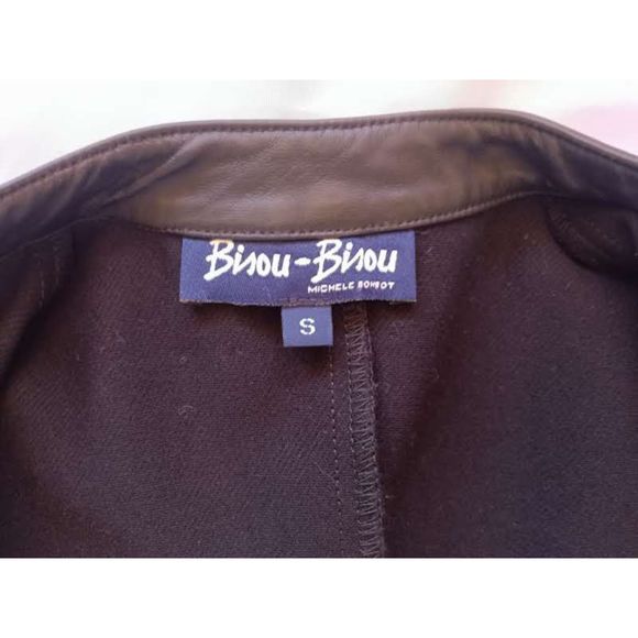 Bisou Bisou 90s Y2K Mod Faux Leather Top Sleeveless Snap Button High Neck Small - Picture 10 of 10